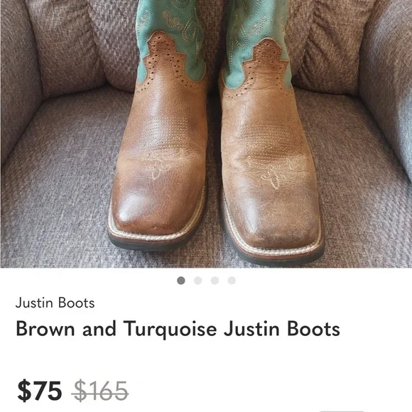 Womens 10B Justin cowboy boots cowgirl - Picture 4 of 5